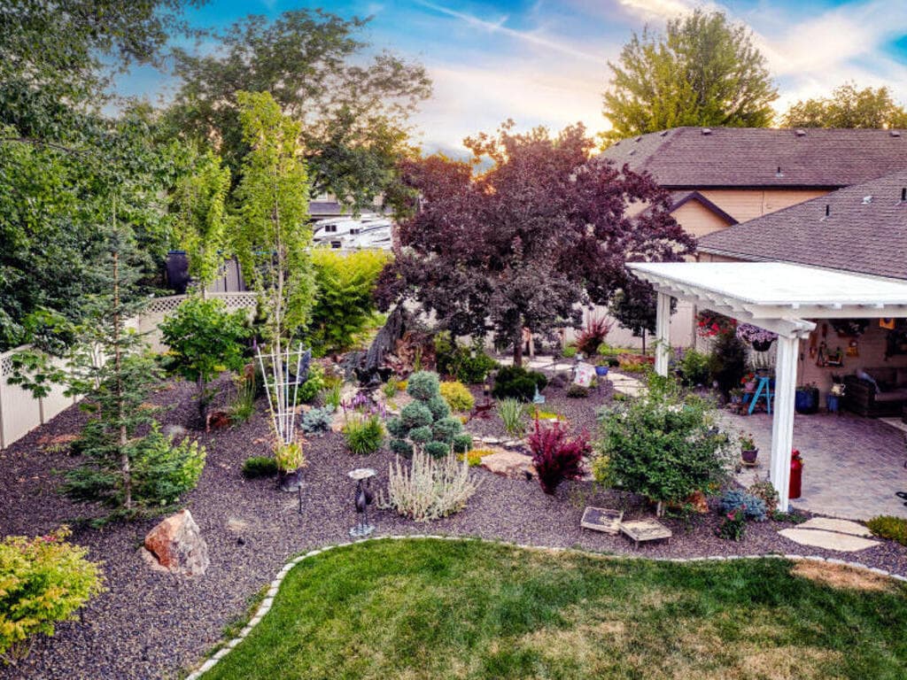 Landscaped yard in the Boise area