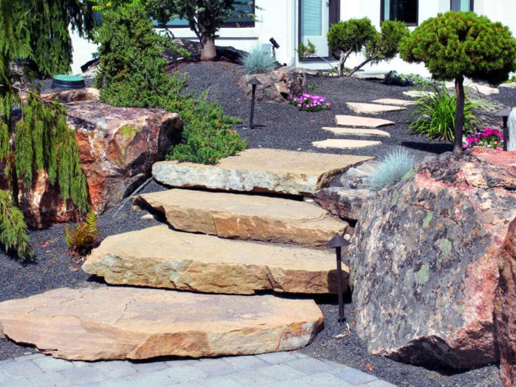 Natural stone steps