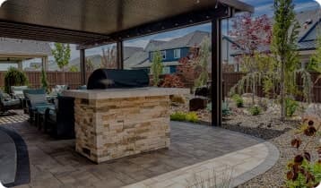 Outdoor kitchen with grill and counter